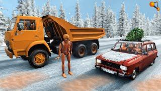 ГОЛОЛЁД НЕ ПОМЕХА! РАБОЧИЕ ЗАБЫЛИ ПОСЫПАТЬ ДОРОГУ ПЕСКОМ | BeamNG.drive