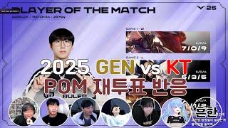 젠지 vs KT 룰러 pom 재투표 2번 스트리머 반응
