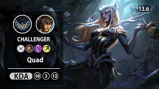 롤 랭킹 1위 챌린저 미드 카시오페아  " Quad " | Patch 13.6