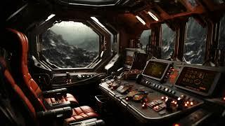 Rainy Day From Alien Planet Military Outpost. Sci-Fi Ambiance for Sleep, Study, Relaxation