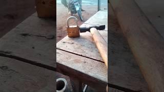 1 Easy way to open Padlock with hammer  #lockpicking #lock #mrlockmaster #lifehacks #shorts