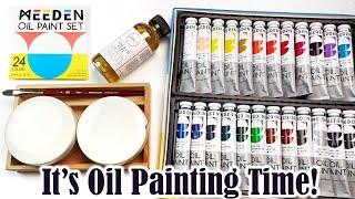 It's Oil Painting Time! Meeden Oil Paints 24 Set Review & Trying out Gamblin Galkyd Lite Medium