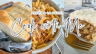 COOK WITH ME // PASTA NIGHT // PENNA A LA VODKA AND BANANA CAKE // CHARLOTTE GROVE FARMHOUSE