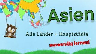 asiatische Länder und Hauptstädte lernen