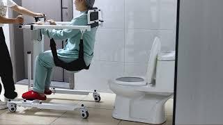 How Do i Use the Achairgo Electric Transport Device to Transfer Person to Toilet?