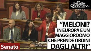 M5s vs Meloni: "Non conta nulla in Europa, gira tra i tavoli come un maggiordomo"