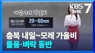 [날씨] 충북 내일~모레 가을비…돌풍·벼락 동반 / KBS  2024.10.17.