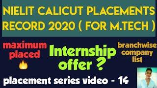 NIELIT CALICUT M.TECH PLACEMENT STATISTICS  2020 | 2019 | INTERSHIP | PACKAGE