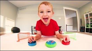 Father & Son PLAY AIR HOCKEY GAME! / So Much Fun!