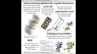 Intro to PDB (Protein Data Bank) crystal structure entries & crystal contents & terms