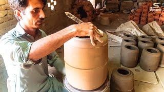Making Clay Pot by Hands, Earthenware Pot Clay Water Cooler Making, Ancient style Clay Pottery