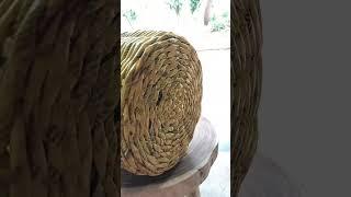 Woven Newspaper Basket Concave Cylinder | Upcycled #shorts #auroville #upcycle #wellpaper