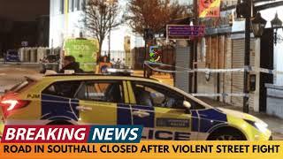 BREAKING NEWS: ROAD IN SOUTHALL LONDON CLOSED AFTER VIOLENT STREET FIGHT WITH SWORDS & CRICKET BATS