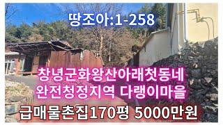 창녕급매물:1-258] 화왕산아래 첫동네 1급수청정지역 창녕촌집 170평 5.000만원