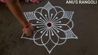 ugadi special rangoli design 3*2dots Anu'srangoli small beautiful kolam festival rangoli design