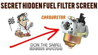 Hidden Carburetor Fuel Filter Screen On Small Engines! Must see! - Video