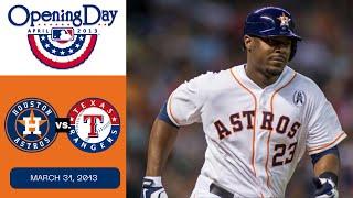 Astros vs. Rangers-March 31, 2013 (Opening Day 2013, Astros soar in AL debut, open '13 with victory)