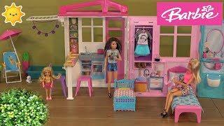 Barbie Story: Skipper and Chelsea Sleepover in Barbie New Close and Go Barbie House and Pool