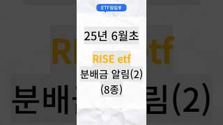 #25년6월 초 #RISE #etf #분배금 #배당 알림(2)