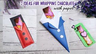 3 Ide Membungkus Coklat dari Kertas ||  3 Ideas for Wrapping Chocolate from Paper