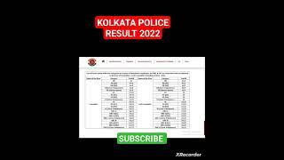 Wb Kolkata Police Preliminary 2022 Result Cutoff  #wbpolice