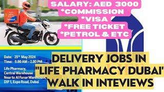 Golden opportunity for delivery job seekers in DUBAI. Pharmacy Jobs 2024. WALK-IN INTERVIEW.