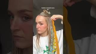 heatless mermaid waves part 1  #heatlesshairstyles #heatlesscurls