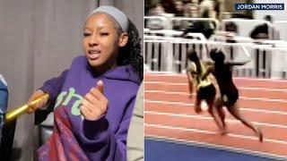 High school runner defends herself after baton hit incident