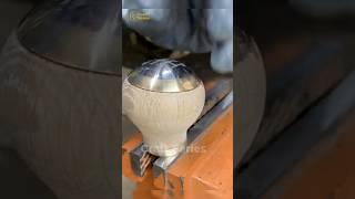 Woodturning a Gear Shift Knob, brass and Aluminum #shorts #shortsvideo #reels #gearshift