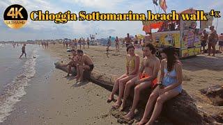 Chioggia Sottomarina Summer beach walk ⁴ᴷ ️️