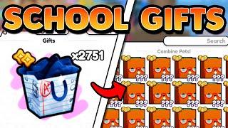 What Happens When You OPEN TONS Of SCHOOL GIFTS In PET SIMULATOR 99?