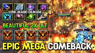 EPIC MEGA COMEBACK LATE GAME Shadow Fiend 100K MAGIC DMG Beautiful 2X ULT Delete All 7.36b DotA 2