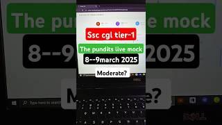 THE PUNDITS LIVE MOCK 8-9 mar 2025ssc clg tier-l #shorts #ssc #thepunditslivemock