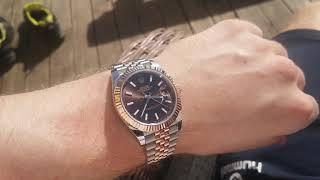 Rolex Datejust 41 two tone with chocolate dial and fluted bezel