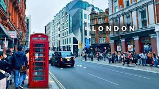 Classic London Day: Exploring West End on a Cloudy Afternoon | Tourists & City Ambience in 4K