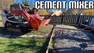 TESTING OUT a CEMENT MIXER attachment FOR A SKID STEER (game changer)