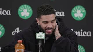 Jayson Tatum Discusses Facing Domantas Sabonis, Celtics Loss vs. Sacramento Kings | Post-Game