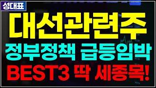 내일 대선관련주 3가지종목 매수기회 노려보세요 급등임박 대선주 정치테마주 정부정책주 이재명관련주 개헌관련주 주식추천 추천주 추천종목 급등주 상한가 주가전망