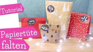 Geschenktüte falten  | Papiertüte falten | DIY Adventskalender basteln | Geschenkpapier Tüte basteln