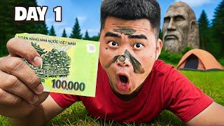 Gấu Đỏ TV - Thử Thách Sinh Tồn Với 100k Trong Rừng Sâu Ngày 1