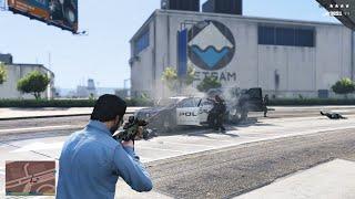 GTA 5 [R.D.E. 4.0.4 Expanded] - NOOSE Office Rampage + 10 Star Escape