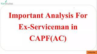 CAPF(AC) Ex Servicemen Cutoff and Marks Analysis