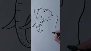 How to draw a easy elephant#shorts