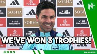 We won the Community Shield TWICE too! | Arteta's QUICK response to trophy question