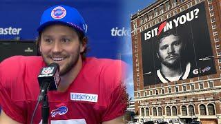 '6/7-year-old me is going crazy': Bills QB Josh Allen reacts to being on Buffalo billboard