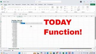 How to Use The TODAY Function in Microsoft Excel! Base Calculations On The Current Date! #msexcel