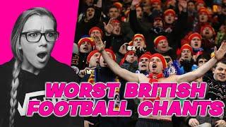 AMERICAN REACTS TO THE WORST BRITISH FOOTBALL CHANTS | LADY RAE | AMANDA RAE