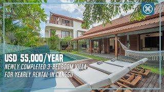 NEWLY COMPLETED 3-BEDROOM VILLA FOR YEARLY RENTAL IN CANGGU