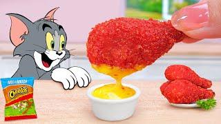 Tom & Jerry  How To Make Delicious Miniature Fried Buffalo Chicken Thighs  Tina Mini Cooking