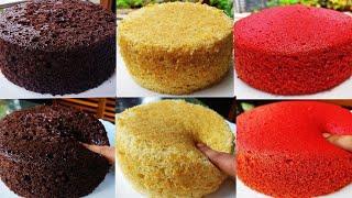 1/2 Kg Chocolate,Vanilla,Red Velvet Sponge Cake Recipe Without Oven/How To Make 1/2 Kg Sponge Cake